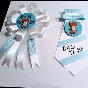 Teddy Bear Mom To Be Corsage/FREE DaD To Be Tie